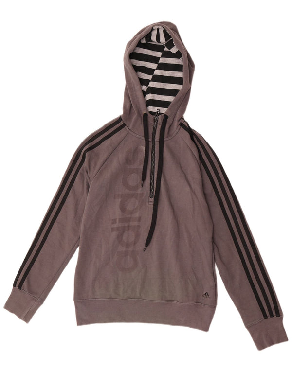 Adidas Ženska majica s kapuljačom Climalite Graphic UK 4/6 XS sivi pamuk