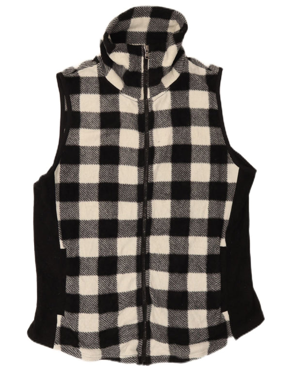 Chaps ženska jakna od flisa UK 16 velika crna gingham poliester
