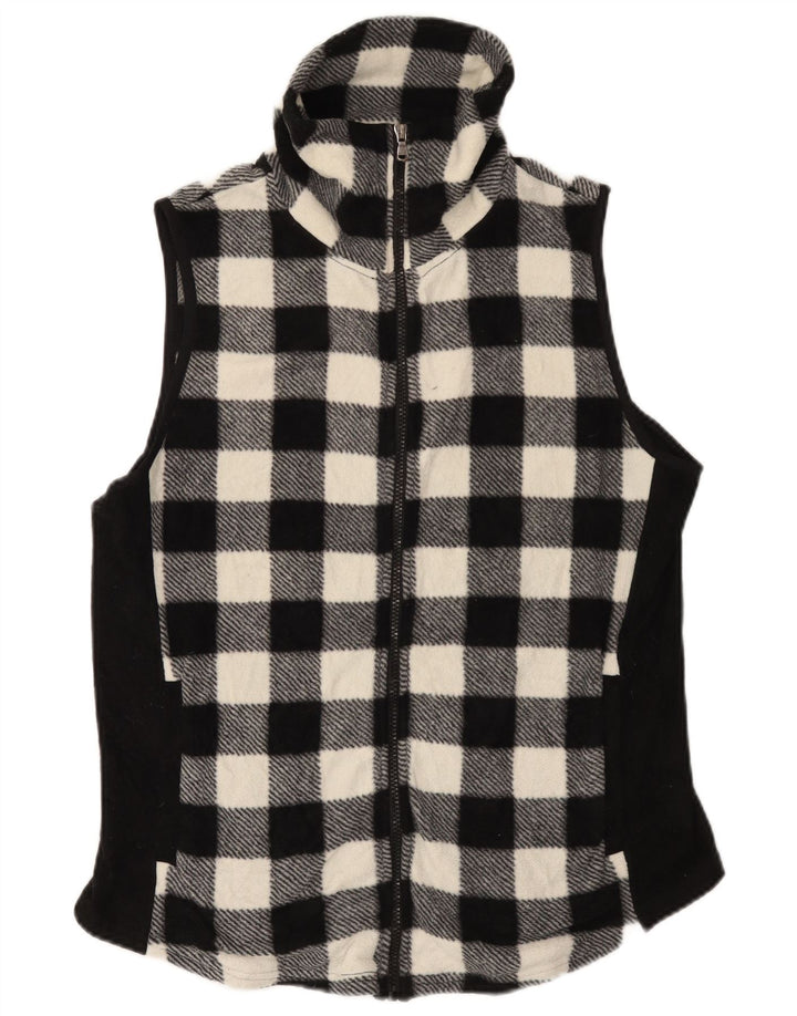 Chaps ženska jakna od flisa UK 16 velika crna gingham poliester