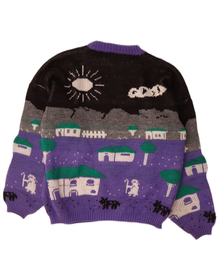 ALTA MODA Ženski džemper s okruglim izrezom UK 16 Veliki ljubičasti blok u boji