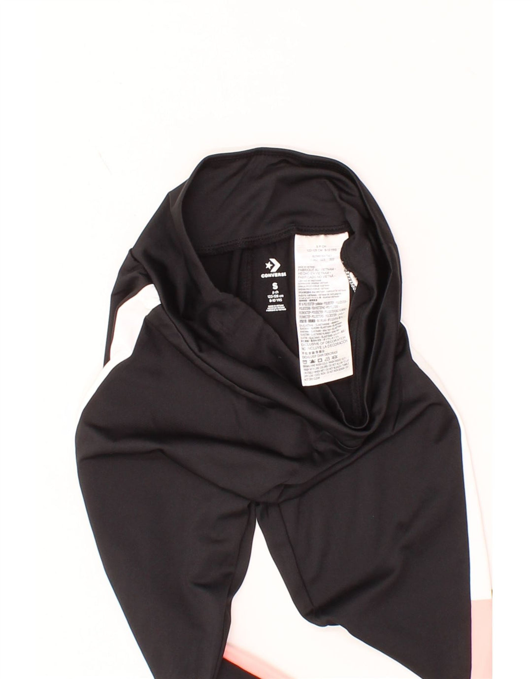 CONVERSE Girls Leggings 8-9 Years Small Black Colourblock Polyester Vintage Converse and Second-Hand Converse from Messina Hembry 