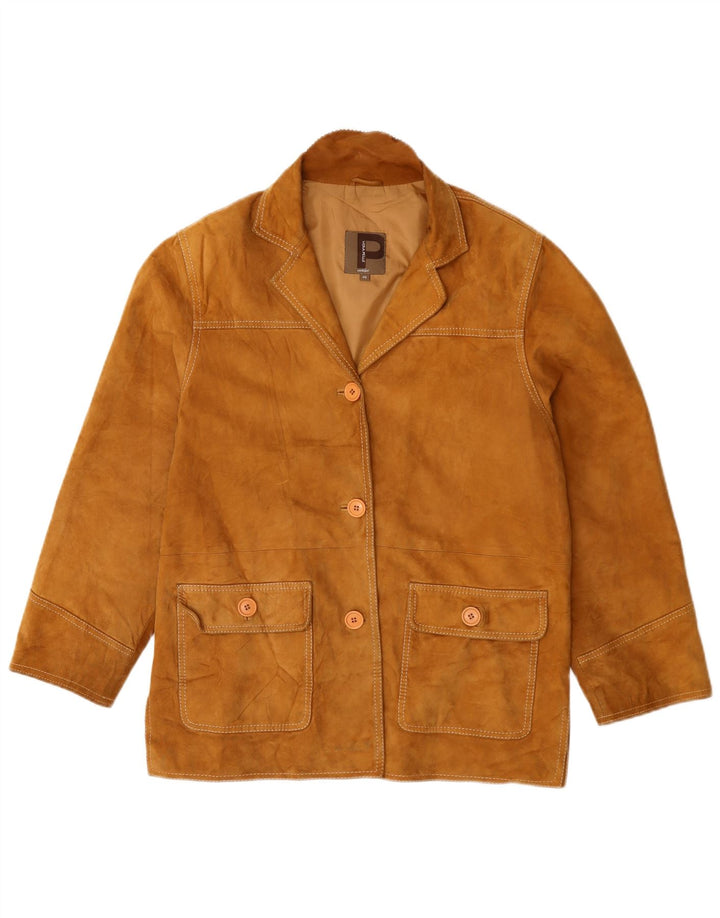 Conbipel ženska jakna od brušene kože s 3 gumba IT 46 velika bež kožna