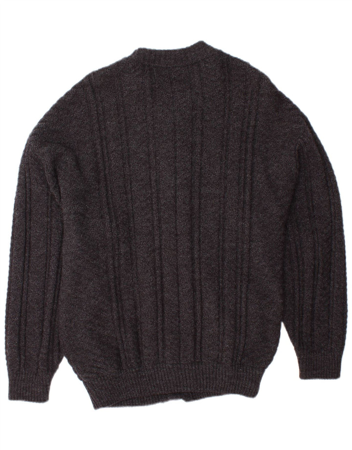 VINTAGE muški kardigan pulover mali sivi argyle/dijamantni akril