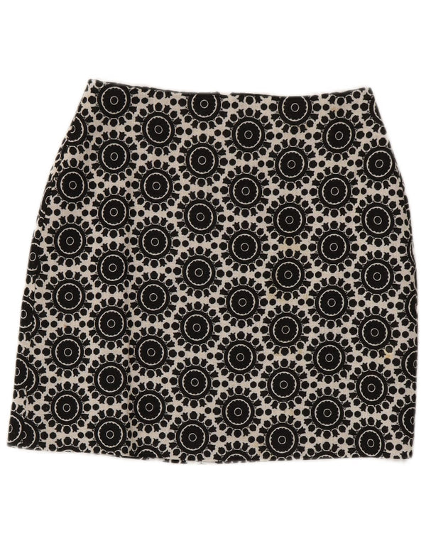 Marks & Spencer ženska pencil suknja UK 8 Mala W28 crni geometrijski pamuk
