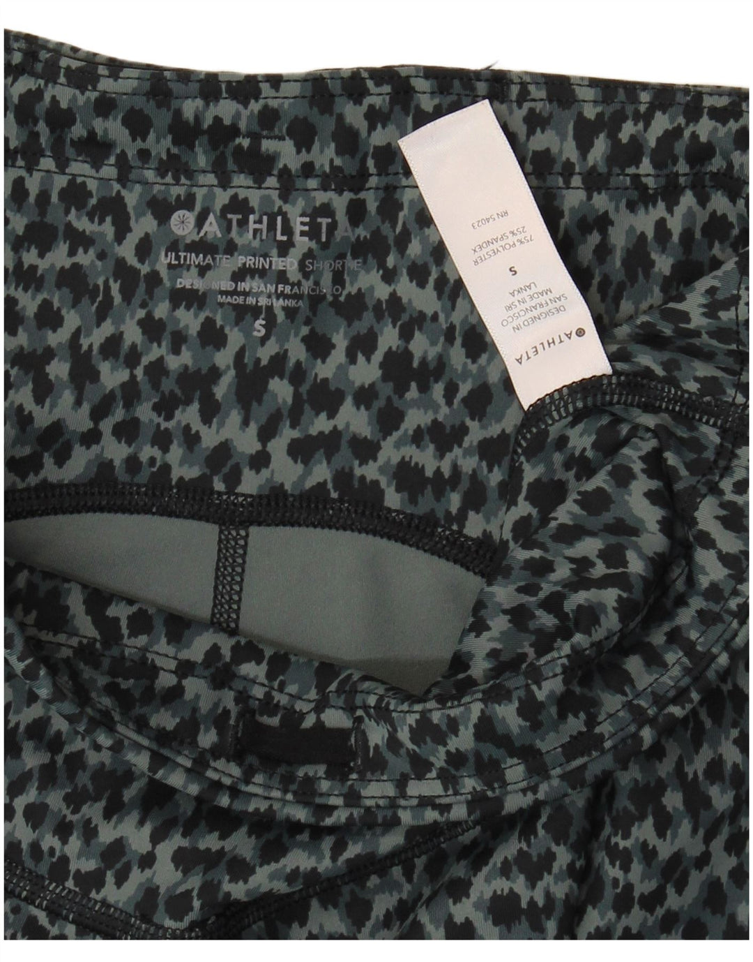 Athleta Ženske sportske kratke hlače UK 8 Mali sivi poliester s uzorkom životinja