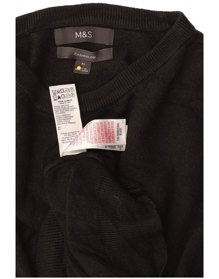 Marks & Spencer ženski džemper s okruglim izrezom XL crni akril