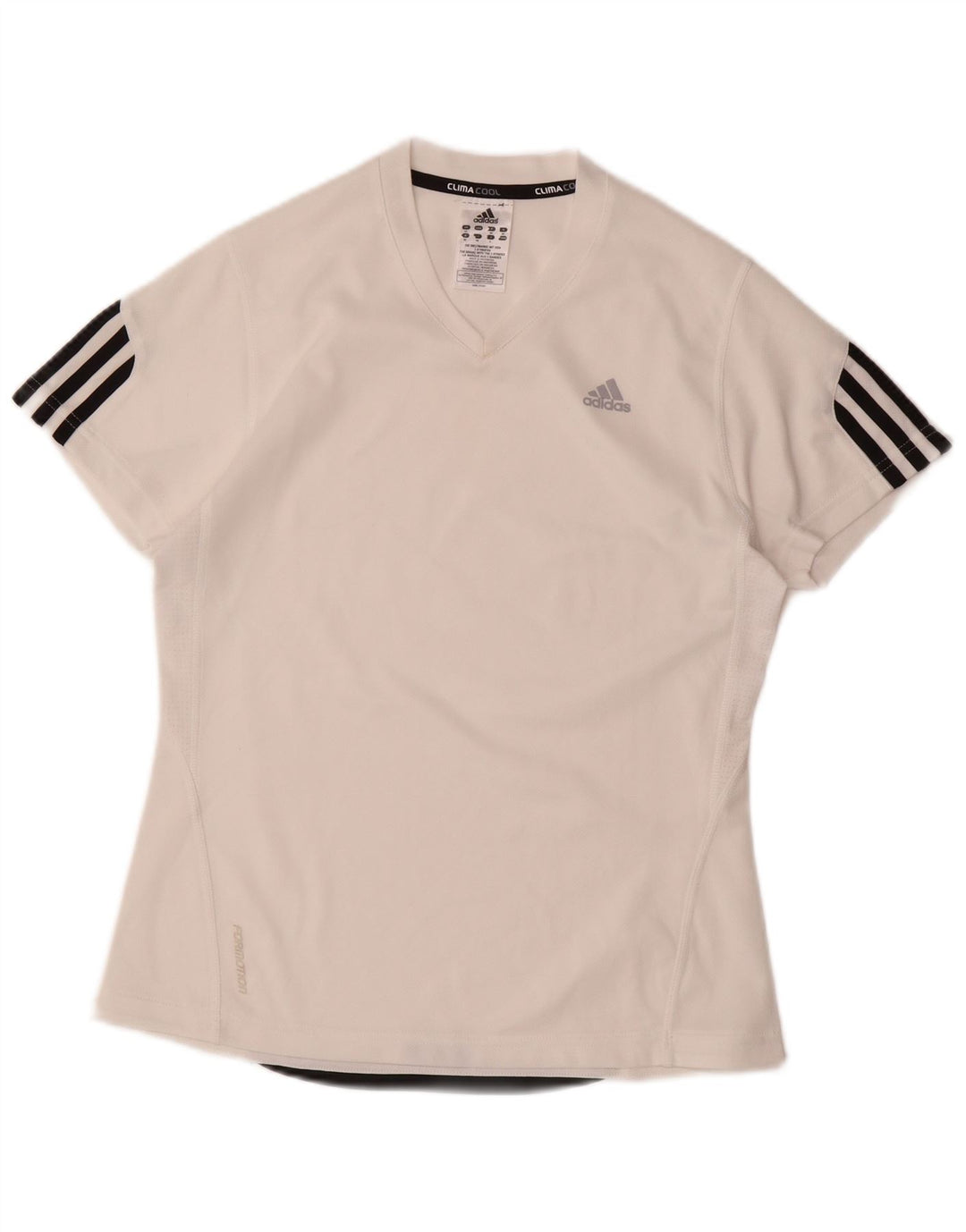 ADIDAS Ženska Climacool majica kratkih rukava UK 12 Srednje bijeli poliester
