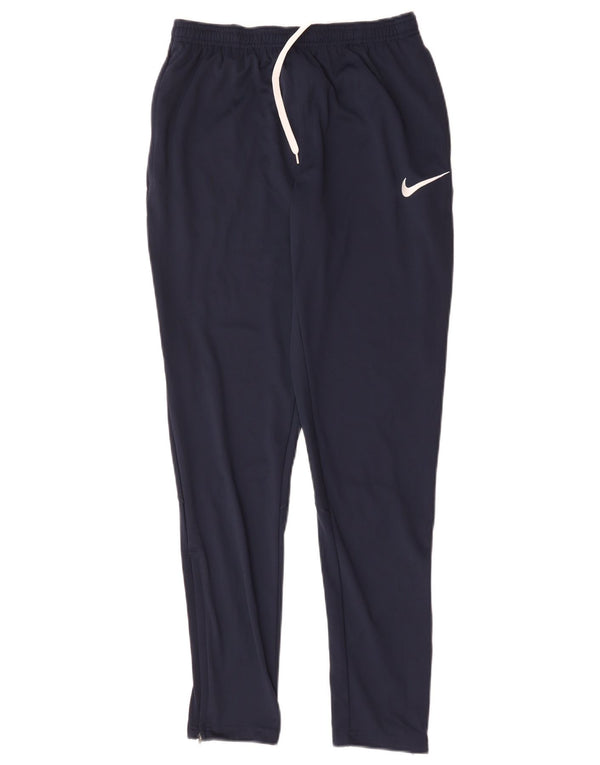 Nike Mens Dri Fit Tracksuit Trousers Small Navy Blue Polyester
