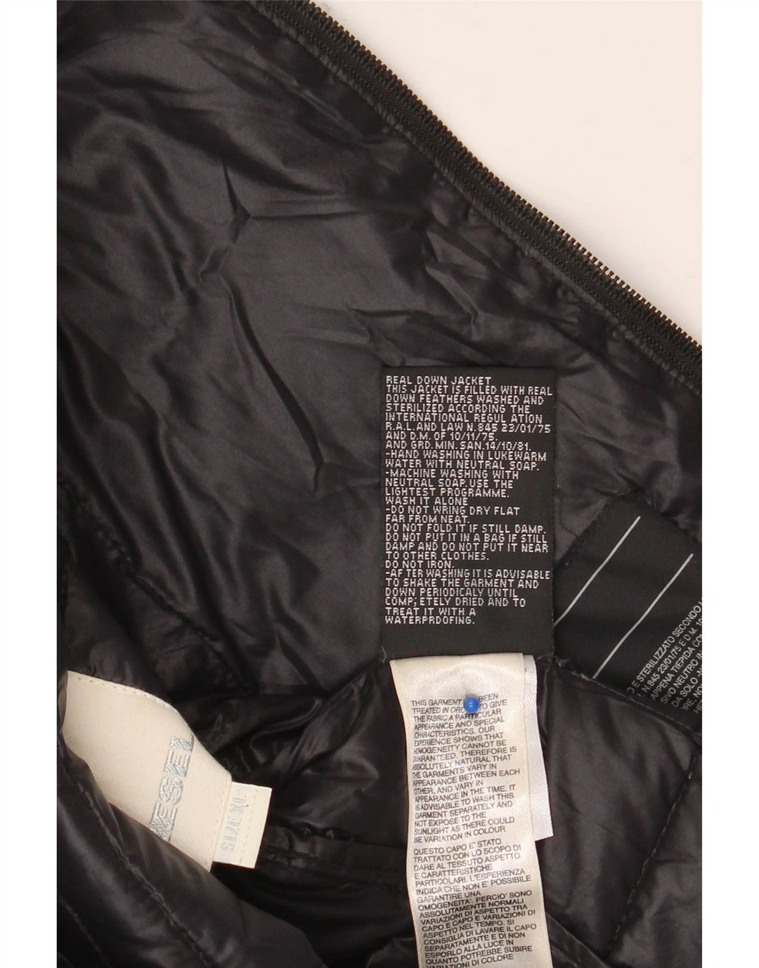 DIESEL Podstavljena jakna za djevojčice 11-12 godina XL crni najlon