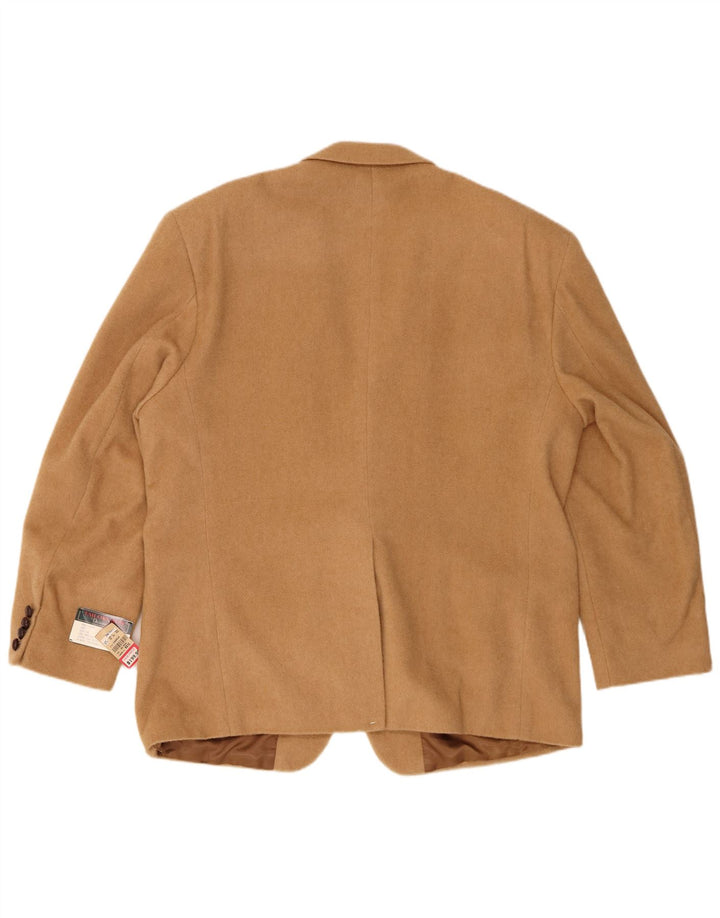 Deansgate Mens 2 Button Blazer Jacket UK 46 3XL Beige Camelhair