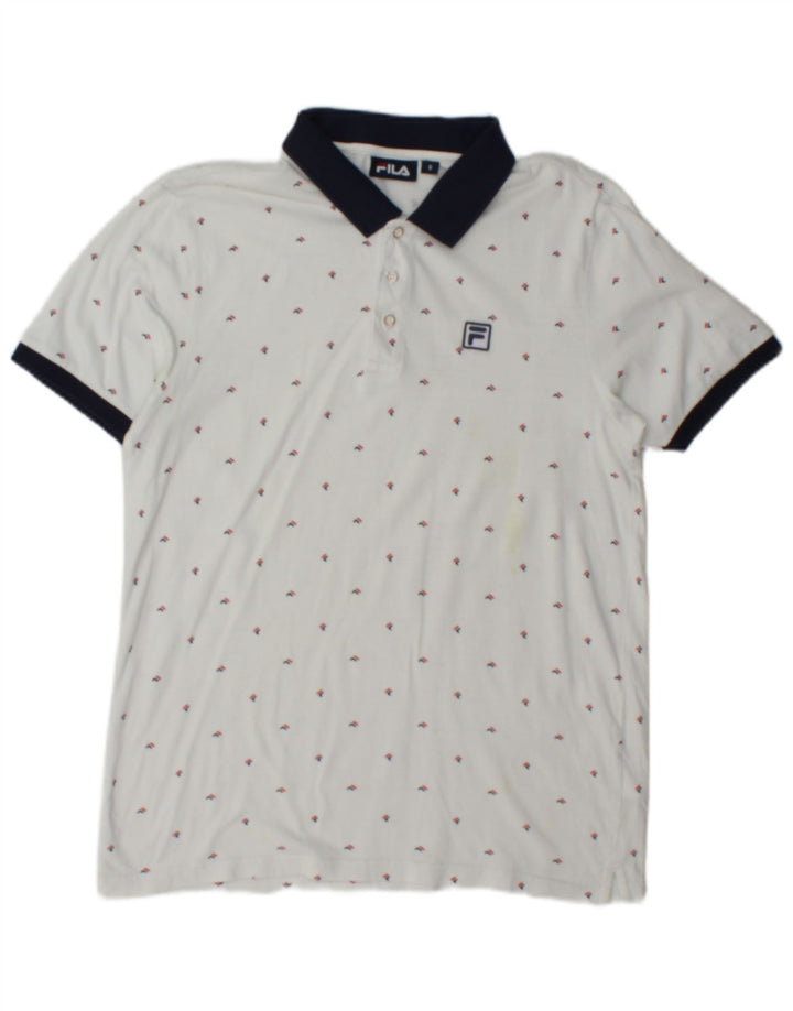 Fila muška polo majica s grafičkim motivima Mala bijela pamučna