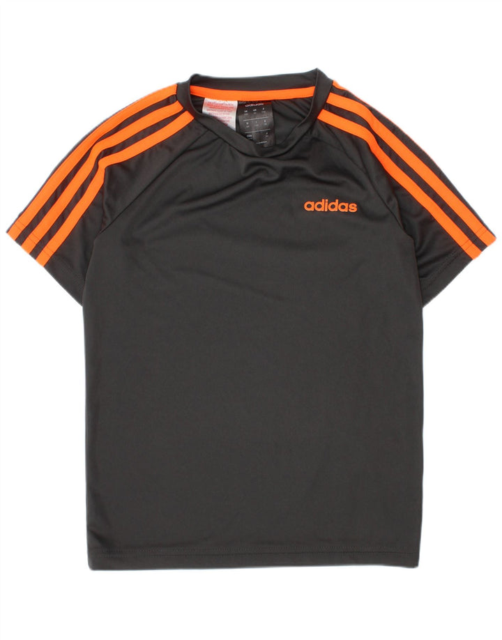 Adidas Climalite majica kratkih rukava za dječake 7-8 godina siva poliester