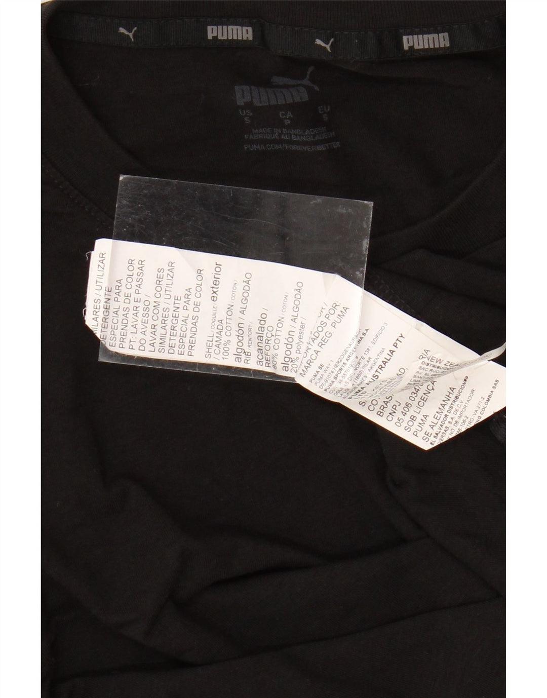 PUMA muška majica dugih rukava s grafikama, mala, crna pamučna