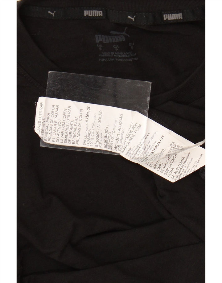 PUMA muška majica dugih rukava s grafikama, mala, crna pamučna