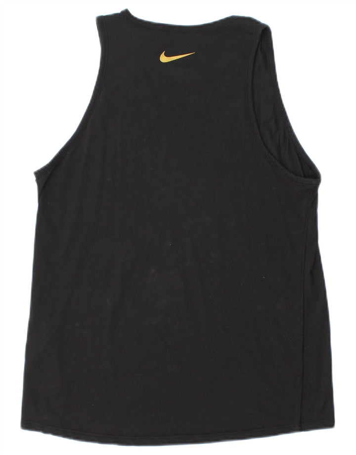 Mali crni pamučni gornji dio Nike atletskog kroja s grafičkim prslukom