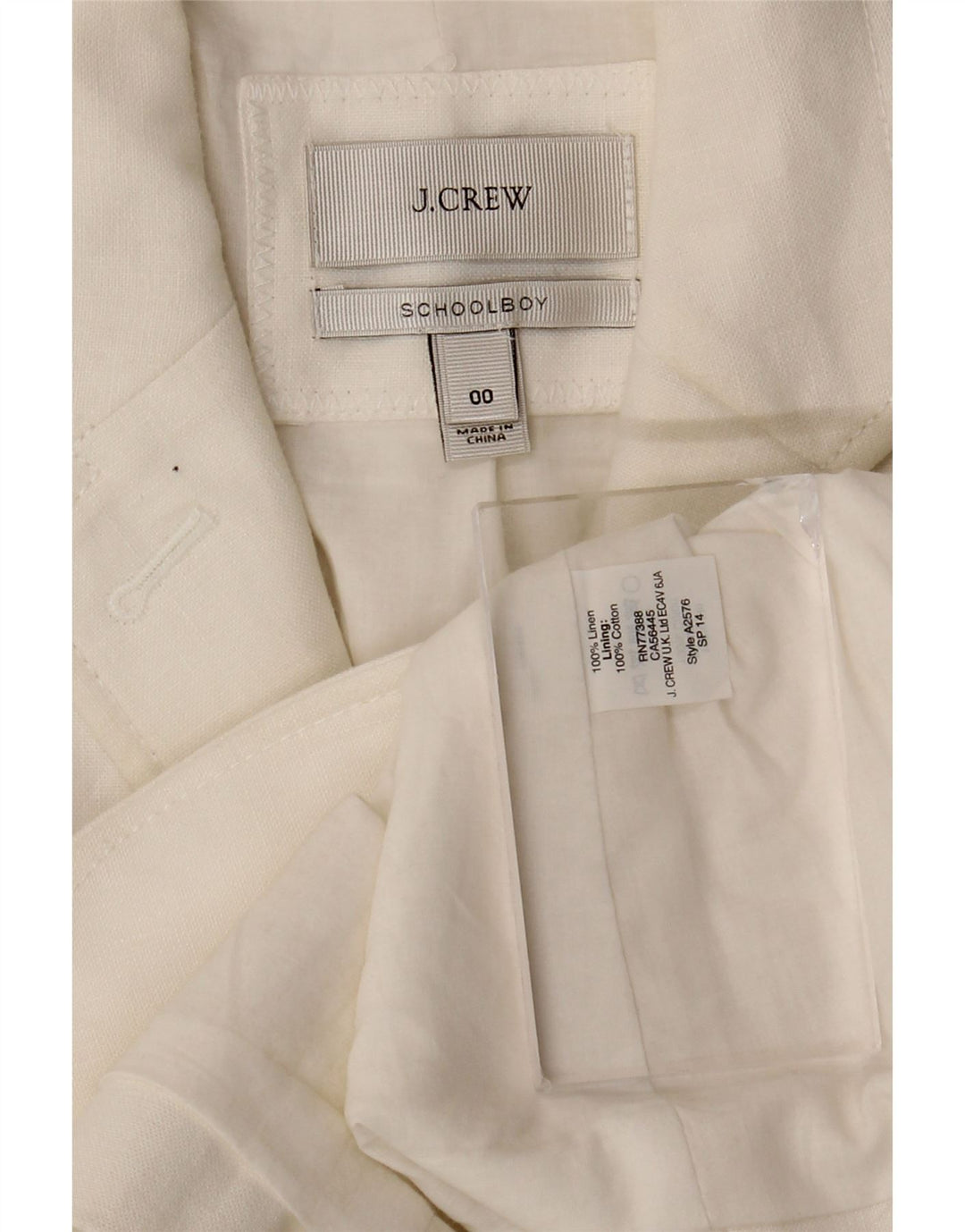 J. Crew Ženska jakna s 2 gumba US 00 2XS Bijela posteljina