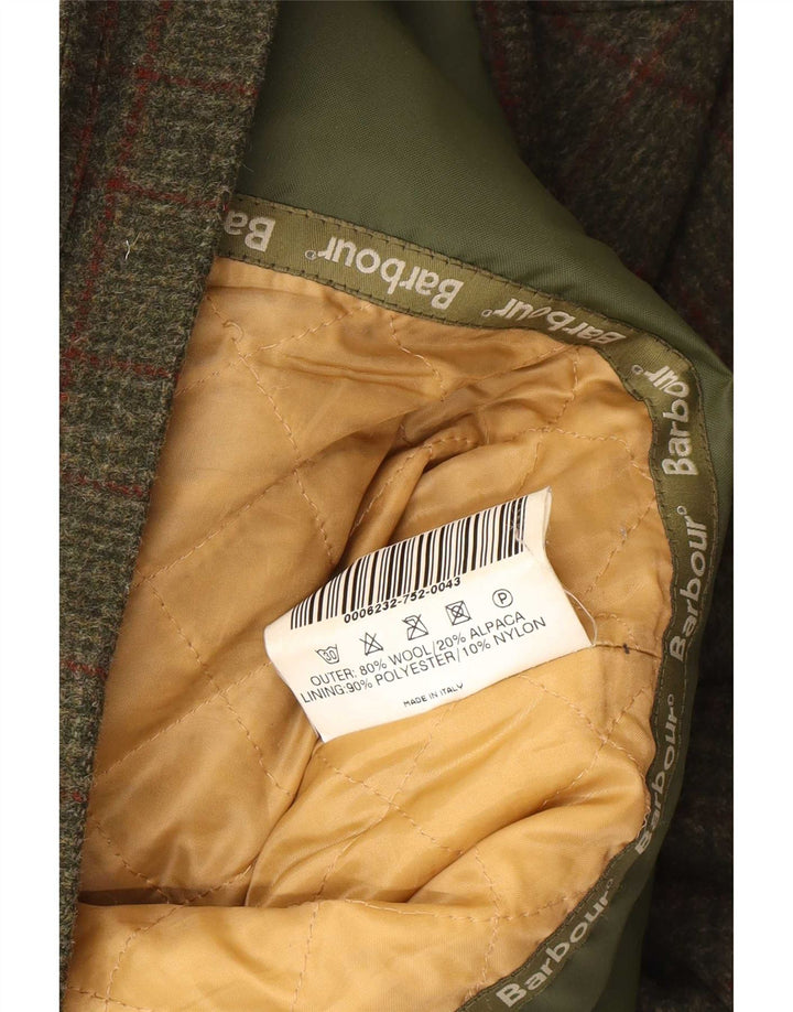 Barbour Mens Utility Jacket UK 38 Srednja kaki karirana vuna
