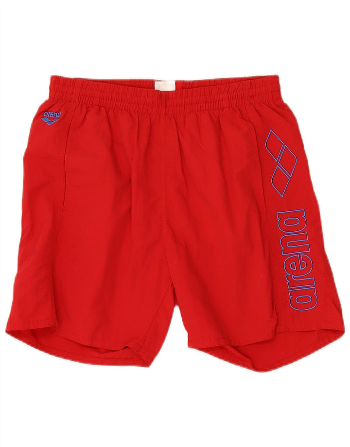 ARENA Mens Graphic Sport Shorts Medium Red Nylon