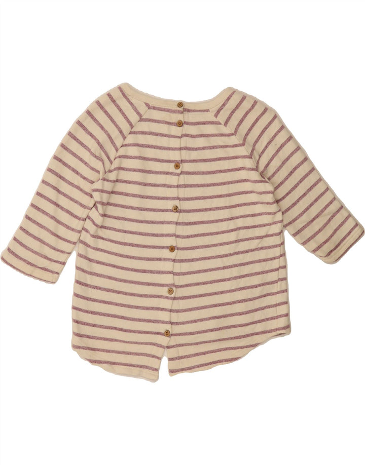 WEIRD FISH Womens Oversized Cardigan Sweater UK 10 Small  Beige Striped Vintage Weird Fish and Second-Hand Weird Fish from Messina Hembry 