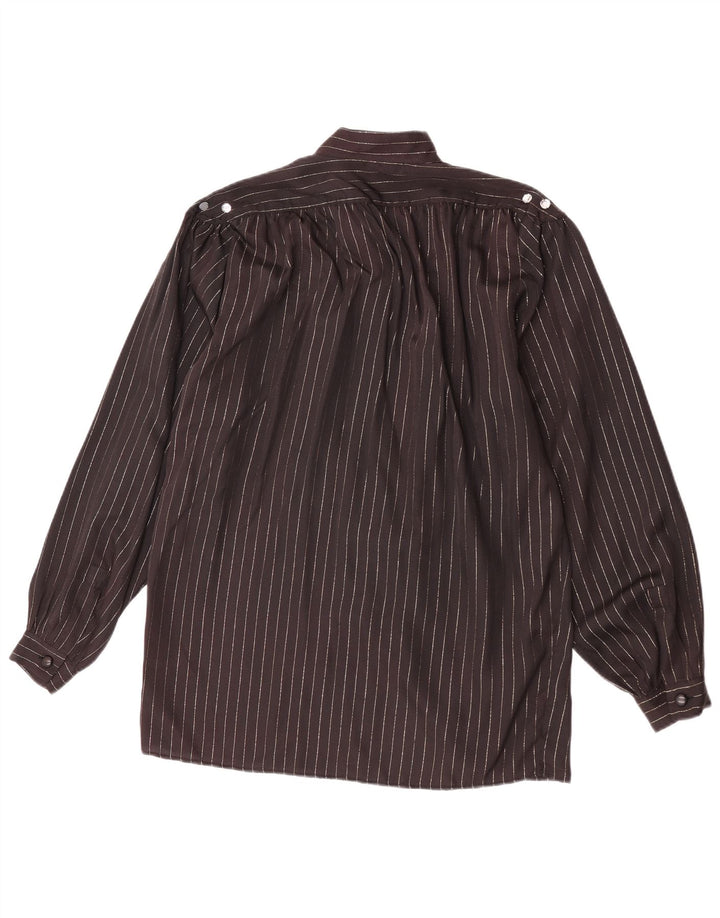 Vintage ženska košulja bluza UK 14 srednje crne pruge