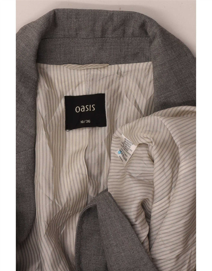 Oasis ženski sako sa 1 gumbom UK 10 mali sivi poliester