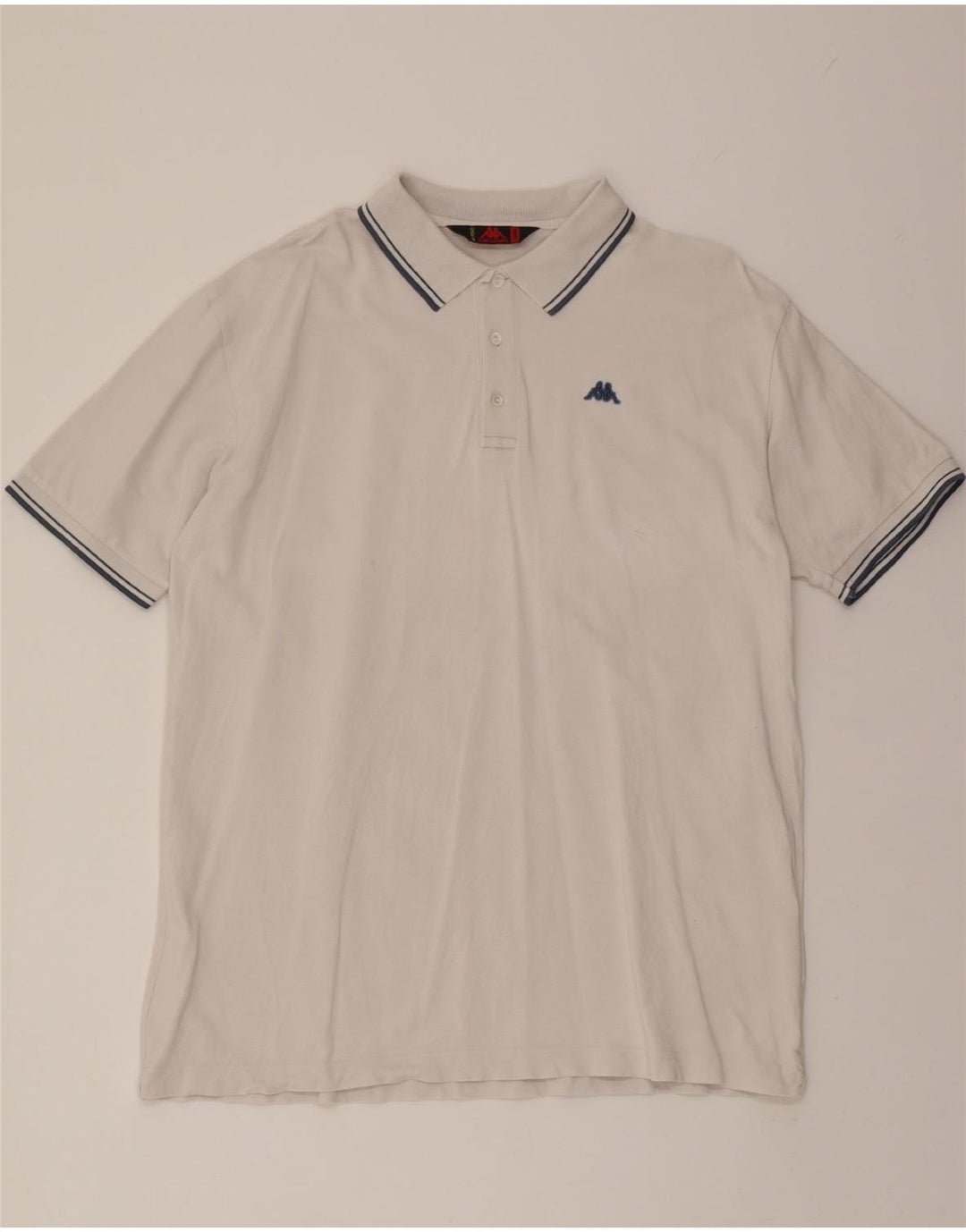 KAPPA Mens Polo Shirt XL White Cotton Vintage Kappa and Second-Hand Kappa from Messina Hembry 