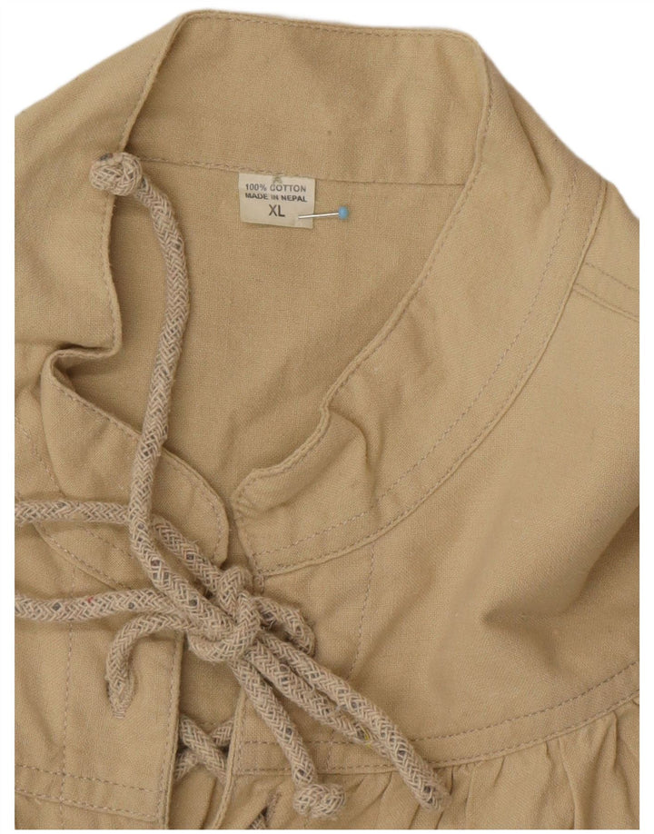 VINTAGE muška pulover košulja XL zelena pamučna boemska boja