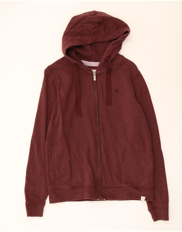 FAT FACE Womens Zip Hoodie Sweater UK 10 Small Maroon