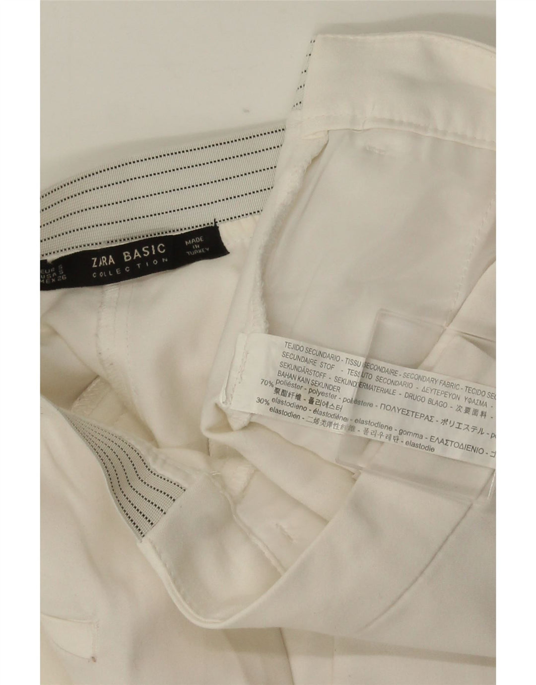 ZARA ženske uske chino hlače male W26 L28 bijeli poliester