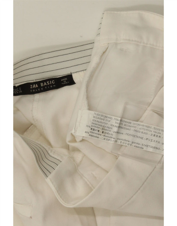 ZARA ženske uske chino hlače male W26 L28 bijeli poliester