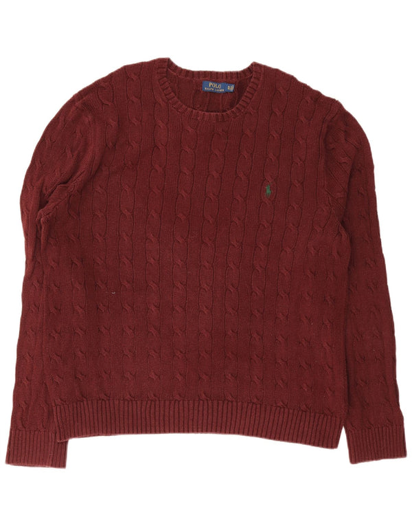 Polo Ralph Lauren muški džemper s okruglim izrezom XL tamnocrveni pamuk