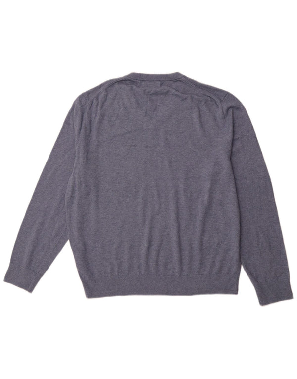 NAUTICA Muški Navtech džemper s V-izrezom Veliki plavi pamuk