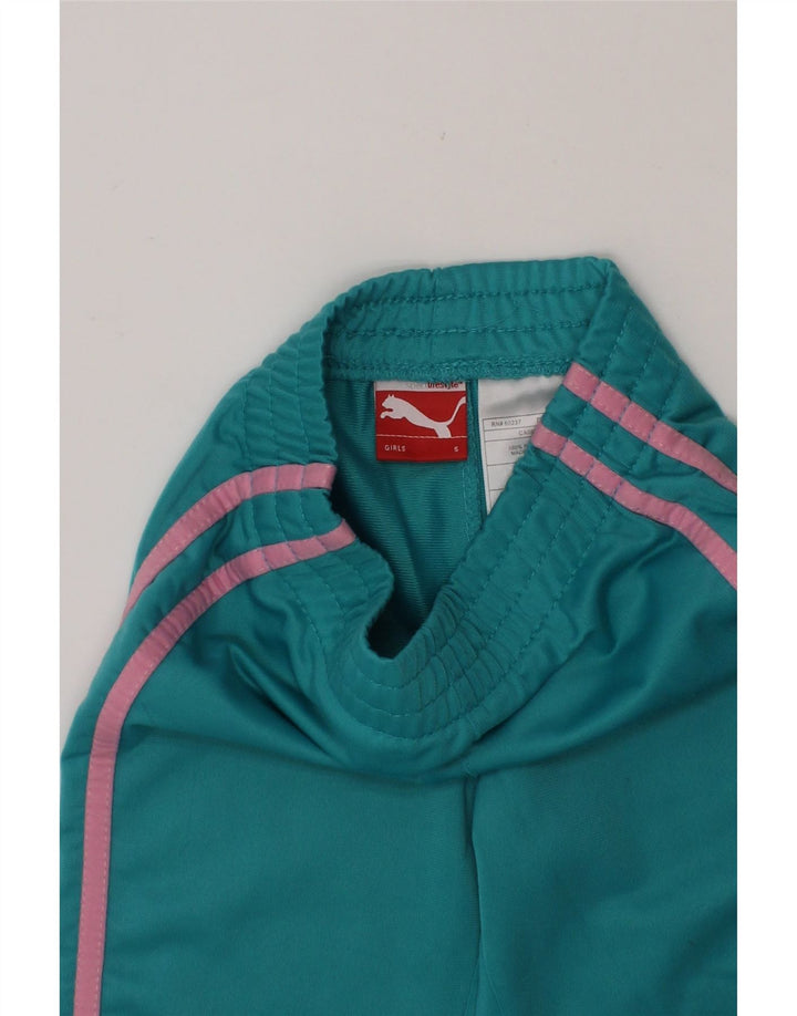 PUMA Girls Tracksuit Trousers 4-5 Years  Turquoise Polyester Vintage Puma and Second-Hand Puma from Messina Hembry 