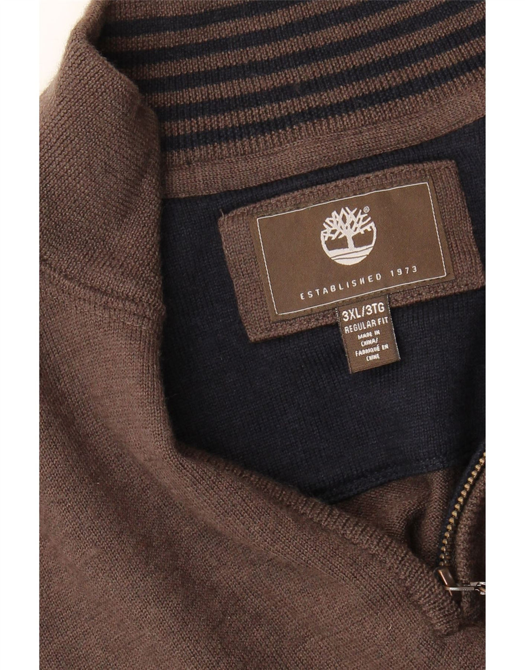 Timberland muški pulover s izrezom i patentnim zatvaračem 3XL smeđe boje