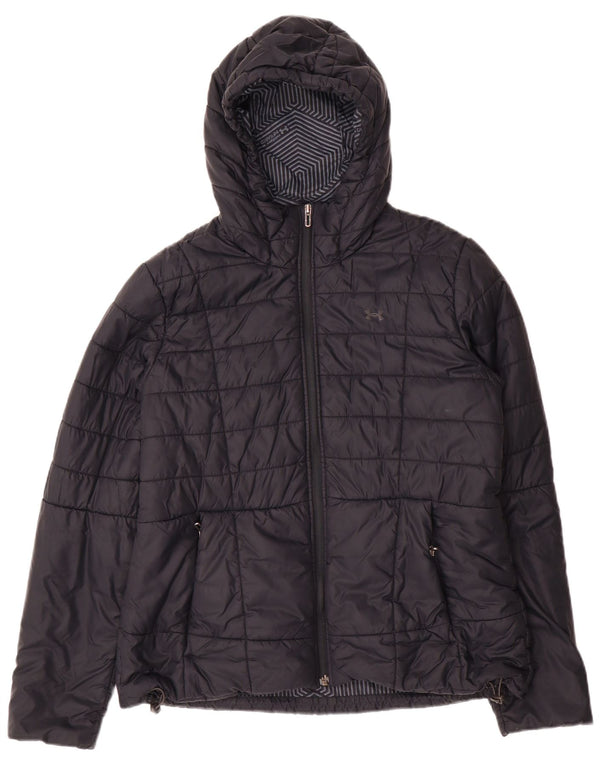 Under Armour Ženska Cold Gear jakna s kapuljačom i podstavljenom podstavom UK 16 Veliki crni najlon