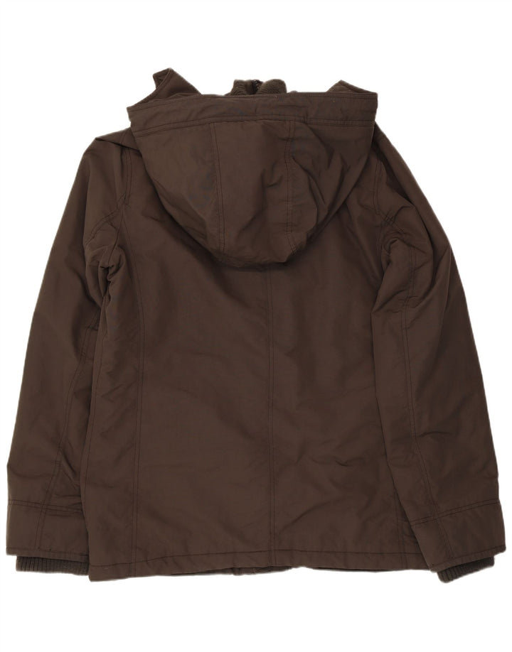 ABERCROMBIE & FITCH Mens Hooded Padded Jacket UK 38 Medium Brown Polyester