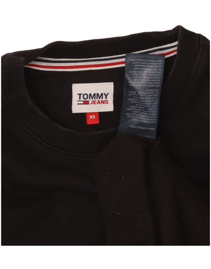 TOMMY HILFIGER Ženska prekomjerna majica s kratkim rukavima UK 6 XS crni pamuk