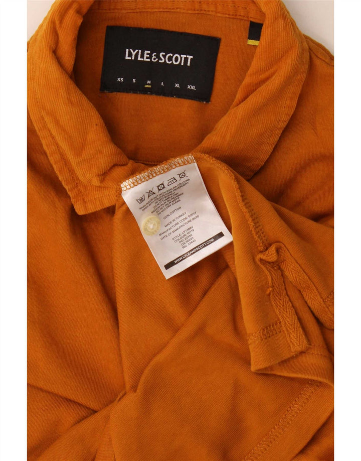 Lyle & Scott muška polo majica dugih rukava srednje narančasta pamuk