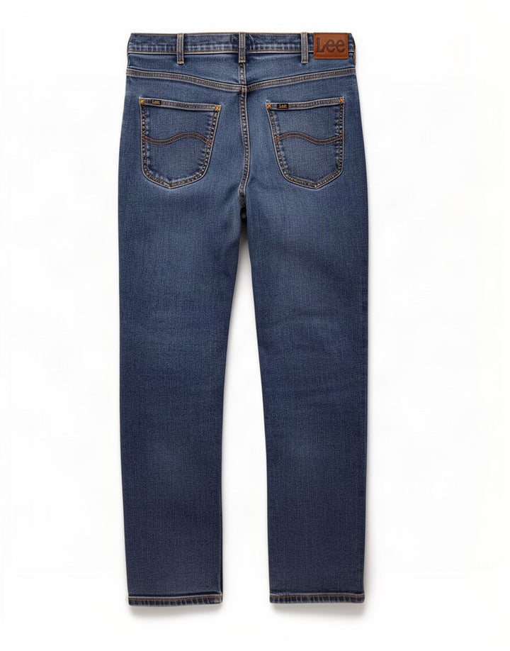 Lee Mens Brooklyn Straight Jeans W36 L32 Plavi pamuk