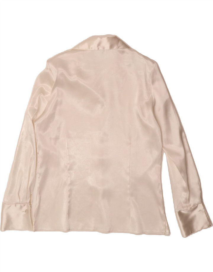 VIA VENETO Womens Shirt Blouse UK 12 Medium Off White Polyester Vintage Via Veneto and Second-Hand Via Veneto from Messina Hembry 