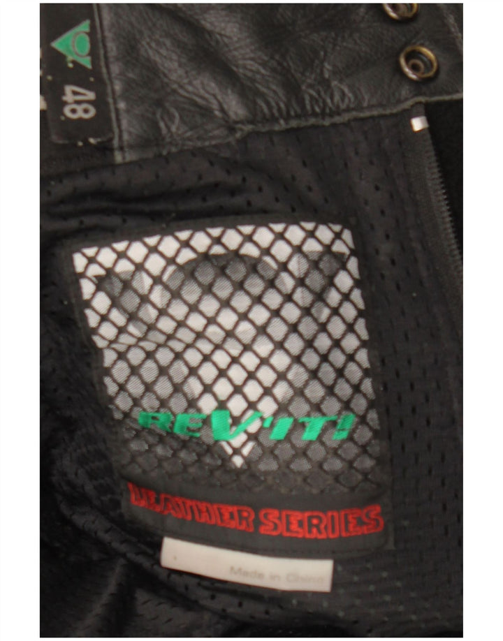 Rev'it muške kožne biciklističke hlače IT 48 srednje W30 L29 crna koža