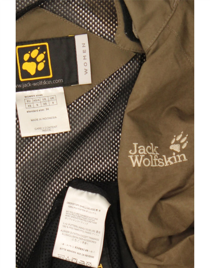 Jack Wolfskin ženska kišna jakna s kapuljačom UK 8, mali kaki poliester