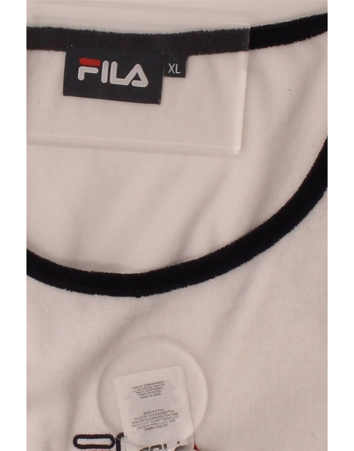 FILA Womens Sleeveless Basic Dress UK 18 XL White Colourblock Cotton Vintage Fila and Second-Hand Fila from Messina Hembry 