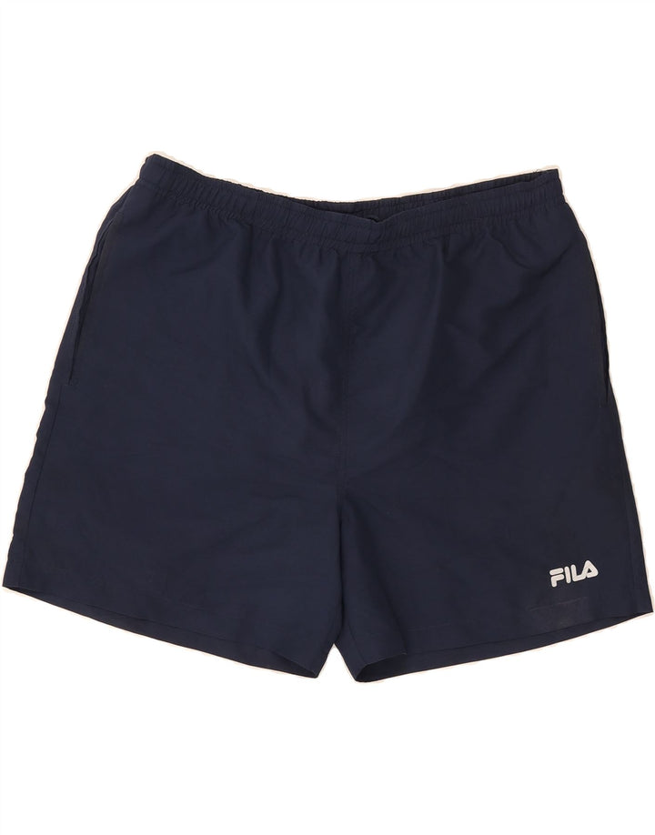 FILA Mens Sport Shorts 2XL  Navy Blue Polyester Vintage Fila and Second-Hand Fila from Messina Hembry 