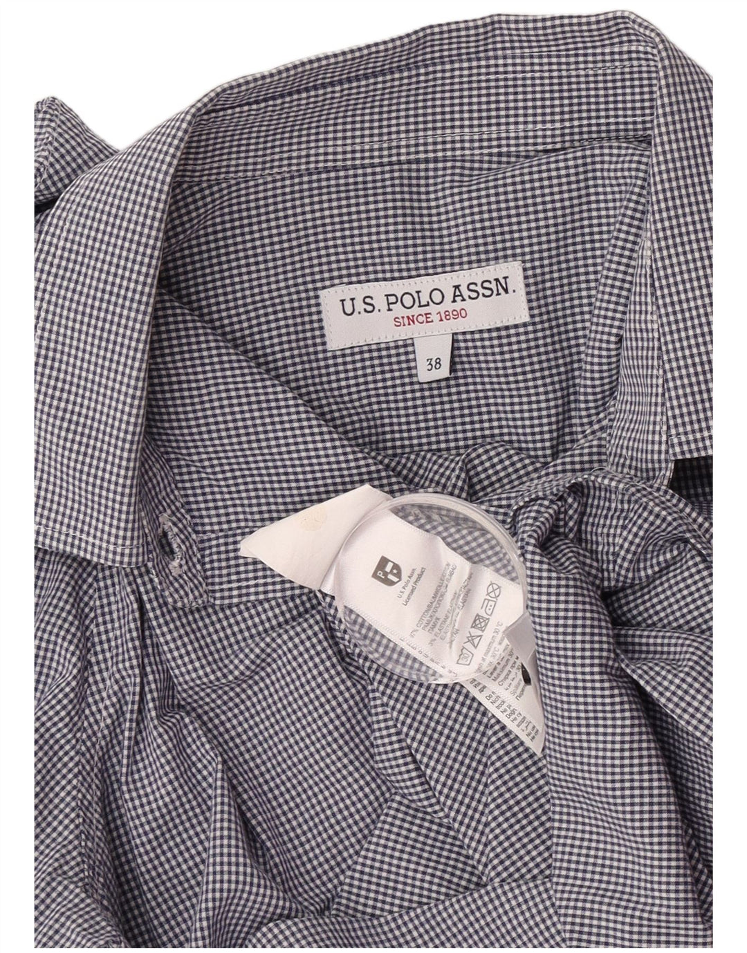 U.S. Polo Assn. Ženska košulja EU 38 Srednje tamnoplavi pamuk od ginghama