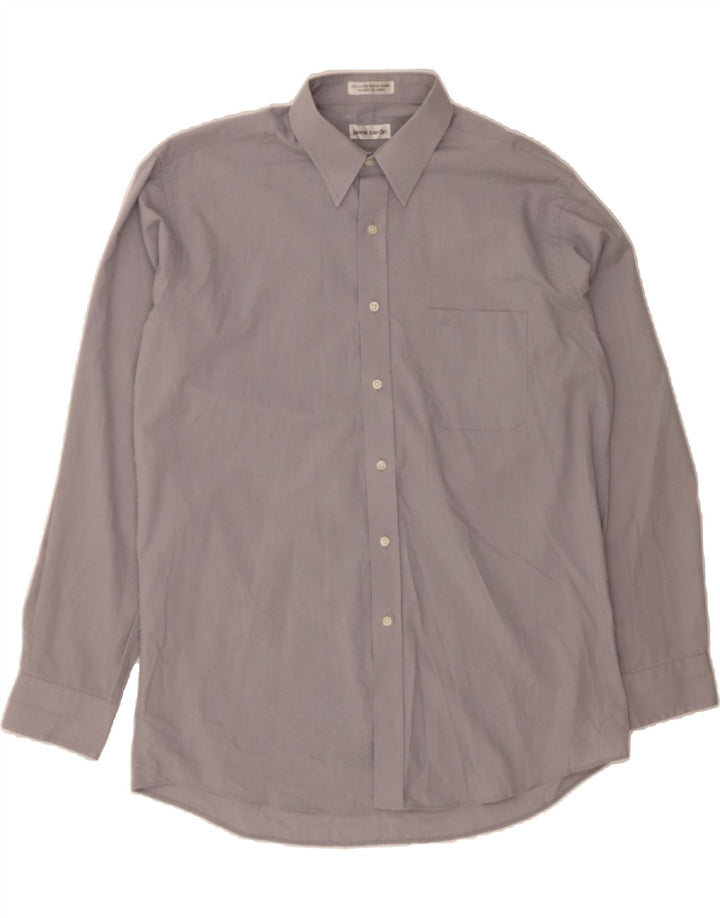 PIERRE CARDIN Mens Shirt Size 16 Large Grey Cotton Vintage Pierre Cardin and Second-Hand Pierre Cardin from Messina Hembry 
