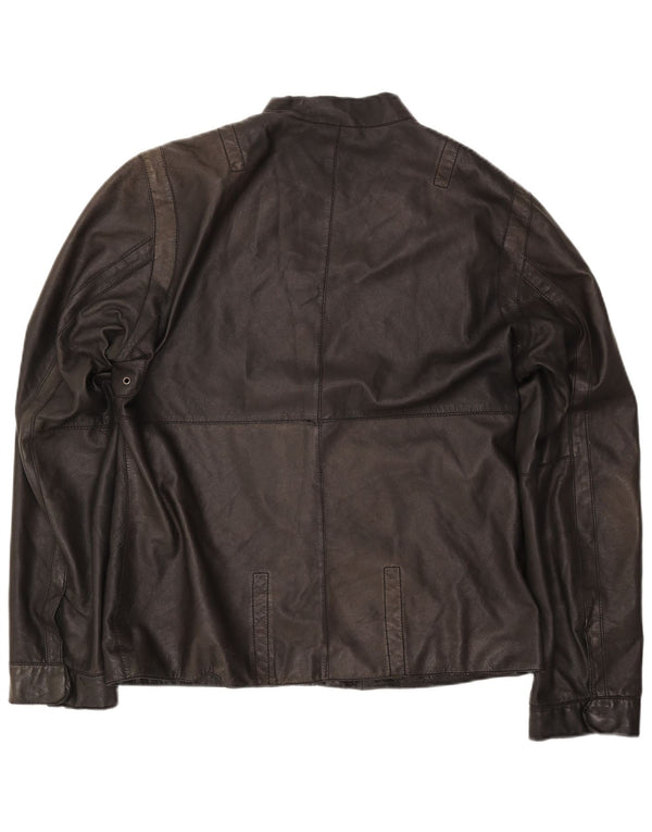 TED BAKER Muška kožna jakna Veličina 5 XL crna koža