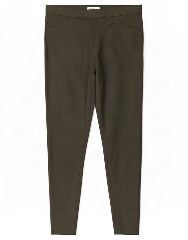 Marks & Spencer ženske jegging ležerne hlače UK 14 velike W32 L25 kaki