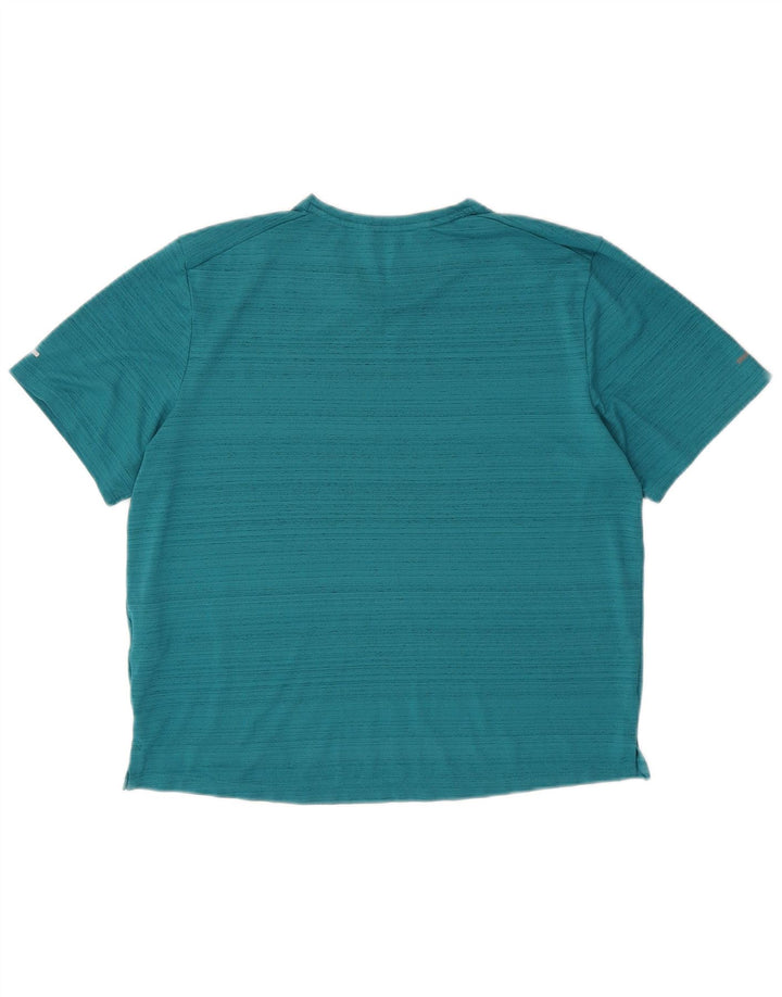 Nike Ženska Dri Fit majica kratkih rukava UK 14 srednje tirkizno prošarani poliester