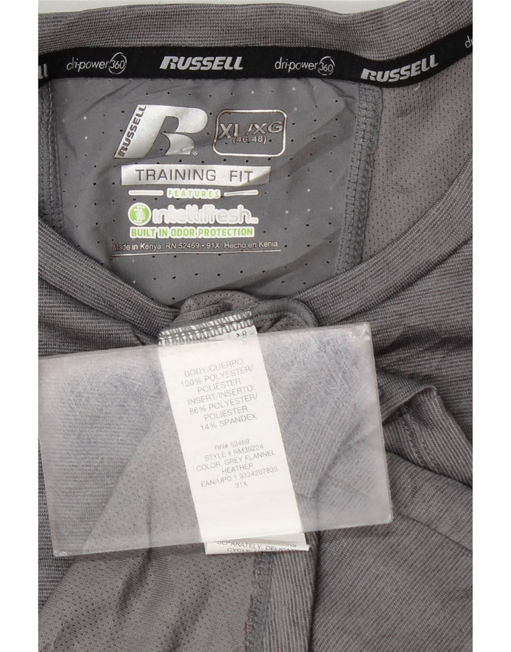 RUSSELL ATHLETIC Dri-Power majica kratkih rukava XL sivi poliester